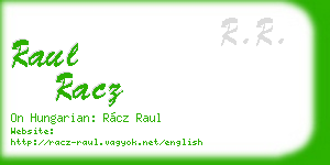 raul racz business card